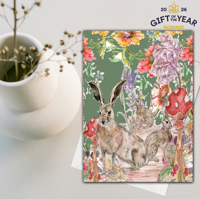 Whimsical Hare Greeting Card (120 X 170) - Pack of 6