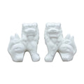 White Pair of Porcelain Foo Dog 6.5"