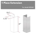 ZLINE 61 In. Snow Finished Stainless Steel Chimney Extension For Ceilings Up To 12.5 Ft. (8KN4S - E) - Farmhouse Kitchen and Bath